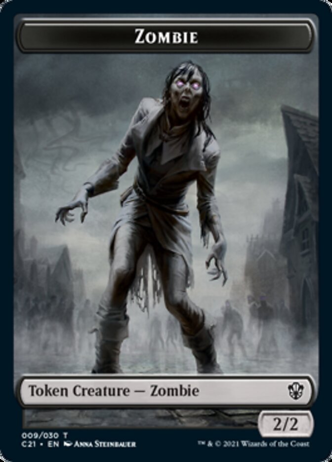 Zombie // Spirit Double-Sided Token [Commander 2021 Tokens] | Gear Gaming Fayetteville