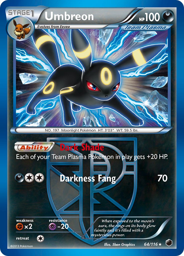 Umbreon (64/116) (Moltres Legendary Battle Deck) (Theme Deck Exclusive) [Black & White: Plasma Freeze] | Gear Gaming Fayetteville