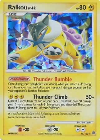 Raikou (16/132) (Cracked Ice Holo) [Diamond & Pearl: Secret Wonders] | Gear Gaming Fayetteville