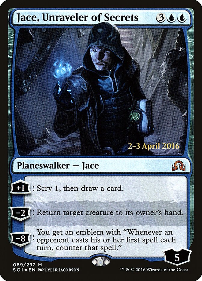 Jace, Unraveler of Secrets [Shadows over Innistrad Prerelease Promos] | Gear Gaming Fayetteville