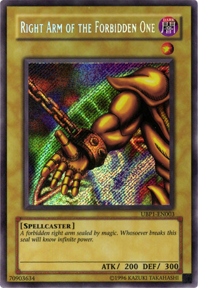 Right Arm of the Forbidden One [UBP1-EN003] Secret Rare | Gear Gaming Fayetteville