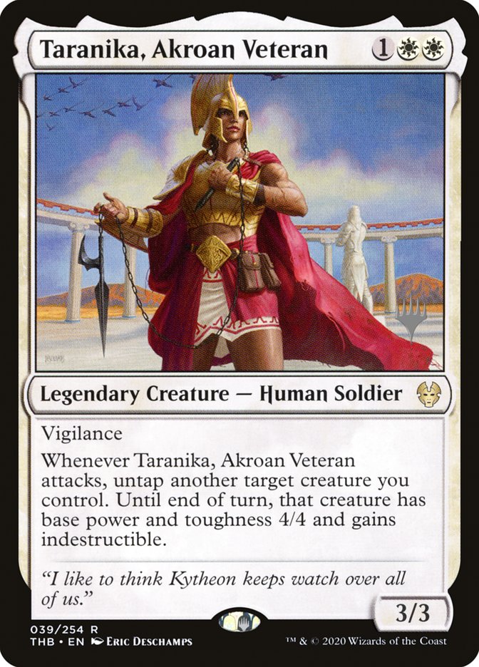 Taranika, Akroan Veteran (Promo Pack) [Theros Beyond Death Promos] | Gear Gaming Fayetteville