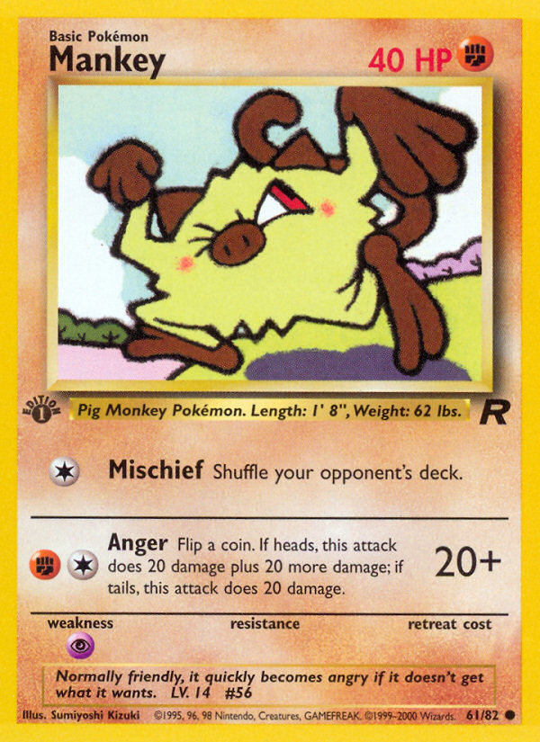 Mankey (61/82) [Team Rocket 1st Edition] | Gear Gaming Fayetteville
