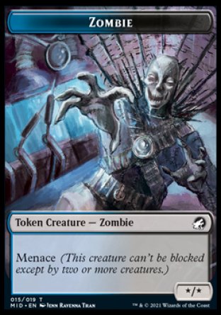 Clue // Zombie (015) Double-Sided Token [Innistrad: Midnight Hunt Tokens] | Gear Gaming Fayetteville