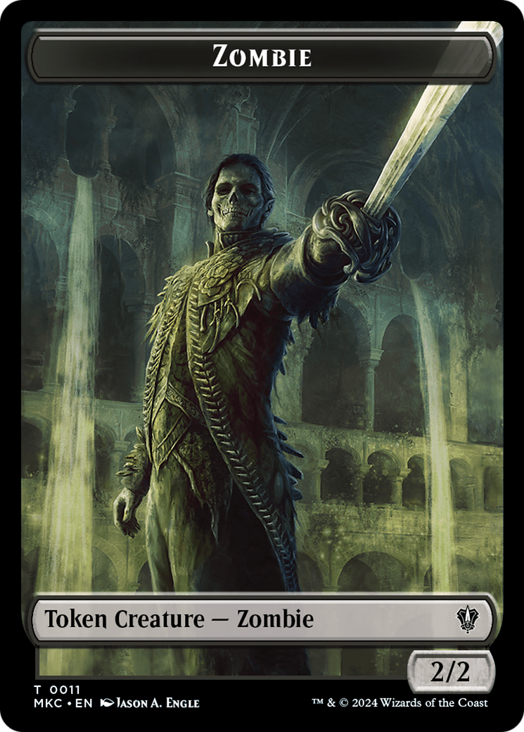 Vizier of Many Faces // Zombie Double-Sided Token [Murders at Karlov Manor Commander Tokens] | Gear Gaming Fayetteville