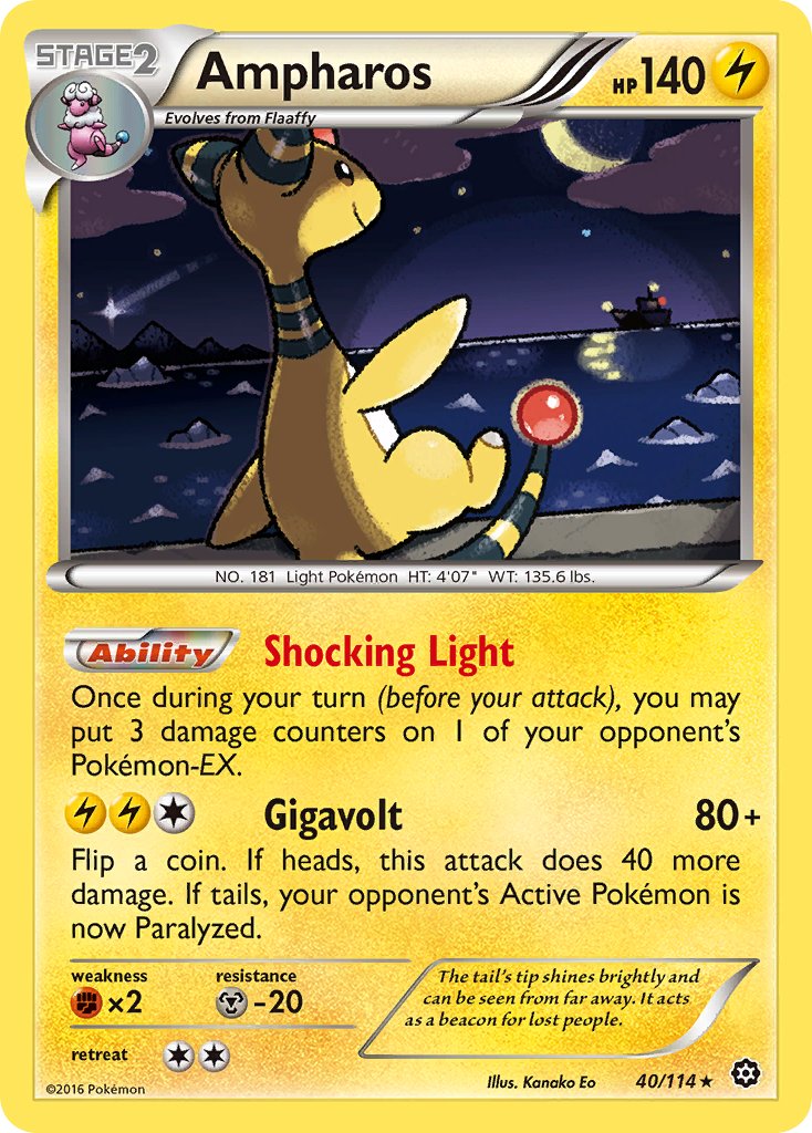 Ampharos (40/114) (Theme Deck Exclusive) [XY: Steam Siege] | Gear Gaming Fayetteville