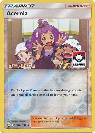 Acerola (112a/147) (League Promo 3rd Place) [Sun & Moon: Burning Shadows] | Gear Gaming Fayetteville