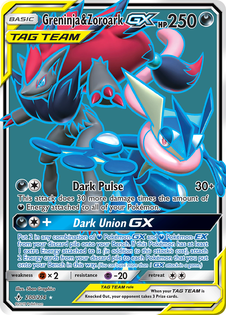 Greninja & Zoroark GX (200/214) [Sun & Moon: Unbroken Bonds] | Gear Gaming Fayetteville