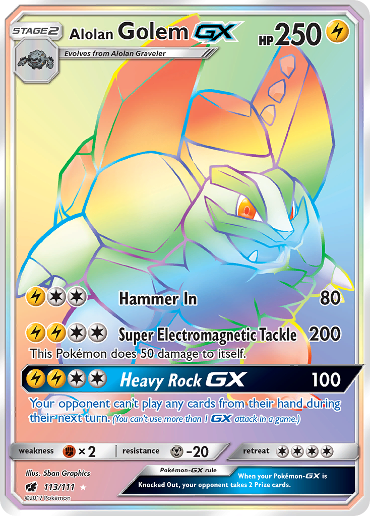 Alolan Golem GX (113/111) [Sun & Moon: Crimson Invasion] | Gear Gaming Fayetteville