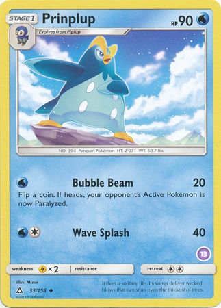 Prinplup (33/156) (Deck Exclusive #13) [Sun & Moon: Trainer Kit - Alolan Sandslash] | Gear Gaming Fayetteville