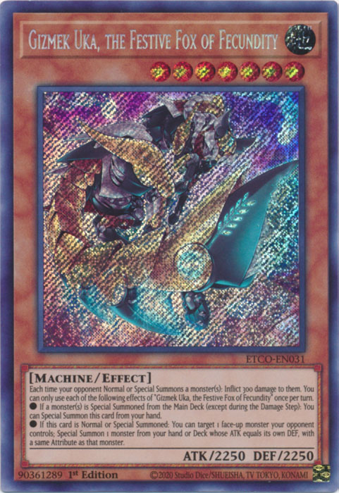 Gizmek Uka, the Festive Fox of Fecundity [ETCO-EN031] Secret Rare | Gear Gaming Fayetteville