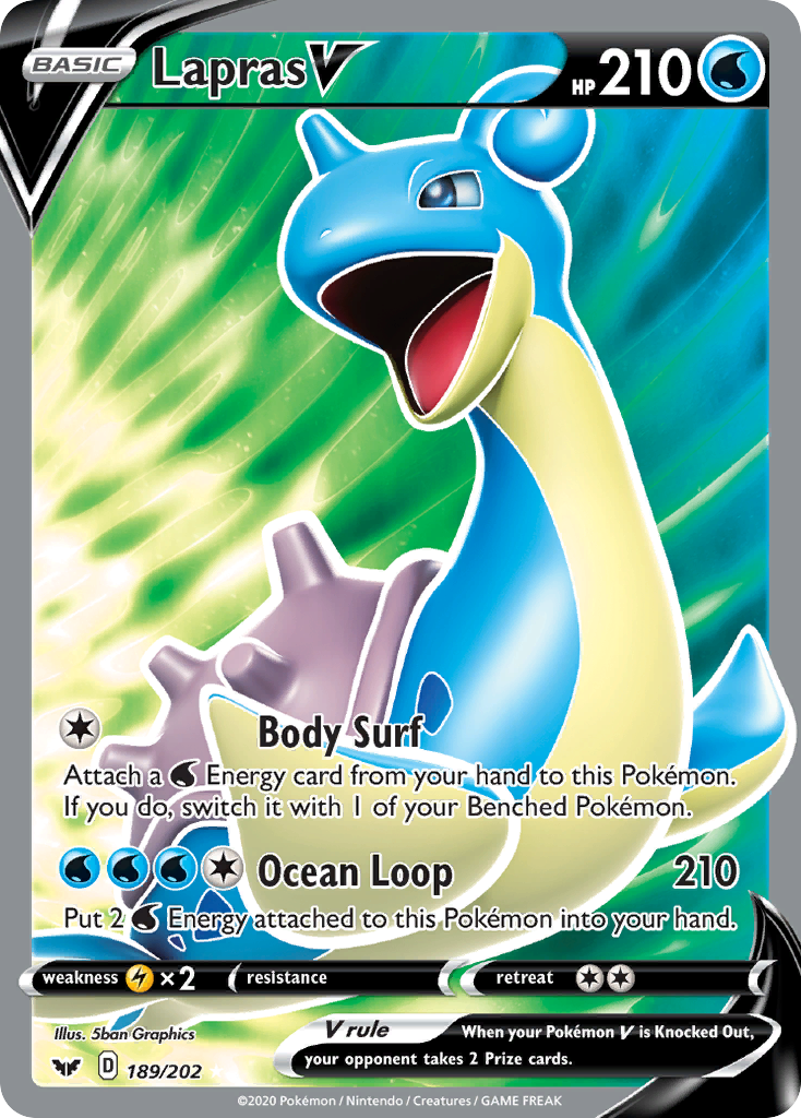 Lapras V (189/202) [Sword & Shield: Base Set] | Gear Gaming Fayetteville