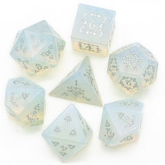 Natural Opalite Gemstone Dice Set | Gear Gaming Fayetteville