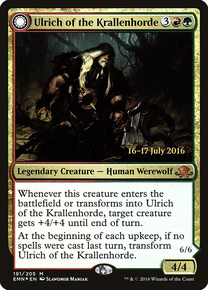 Ulrich of the Krallenhorde // Ulrich, Uncontested Alpha [Eldritch Moon Prerelease Promos] | Gear Gaming Fayetteville