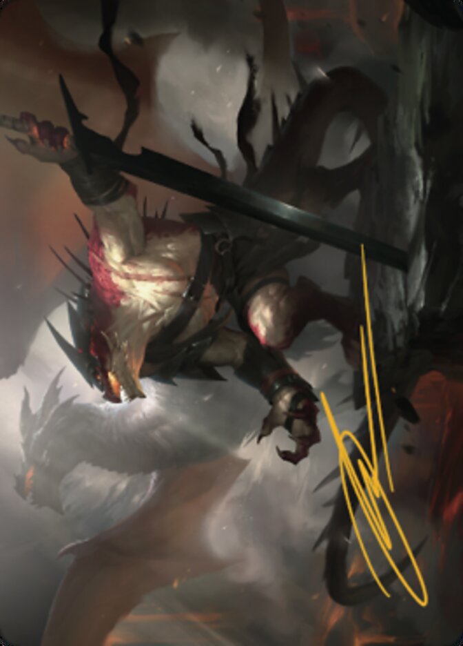 Rivaz of the Claw Art Card (Gold-Stamped Signature) [Dominaria United Art Series] | Gear Gaming Fayetteville