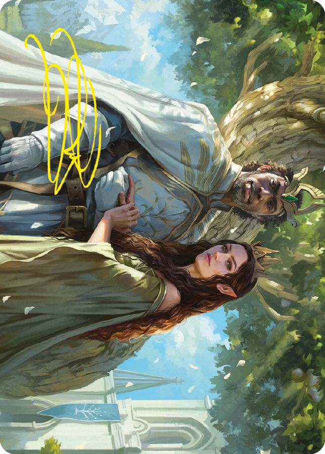 Aragorn and Arwen, Wed Art Card (Gold-Stamped Signature) [The Lord of the Rings: Tales of Middle-earth Art Series] | Gear Gaming Fayetteville