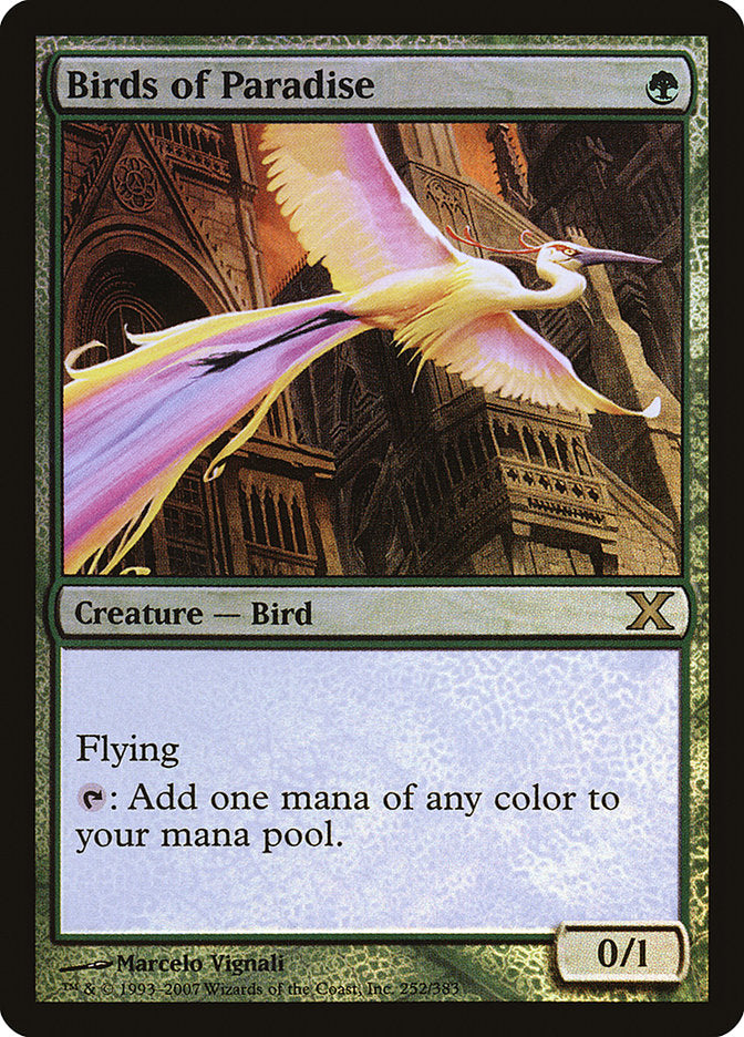 Birds of Paradise (Premium Foil) [Tenth Edition] | Gear Gaming Fayetteville