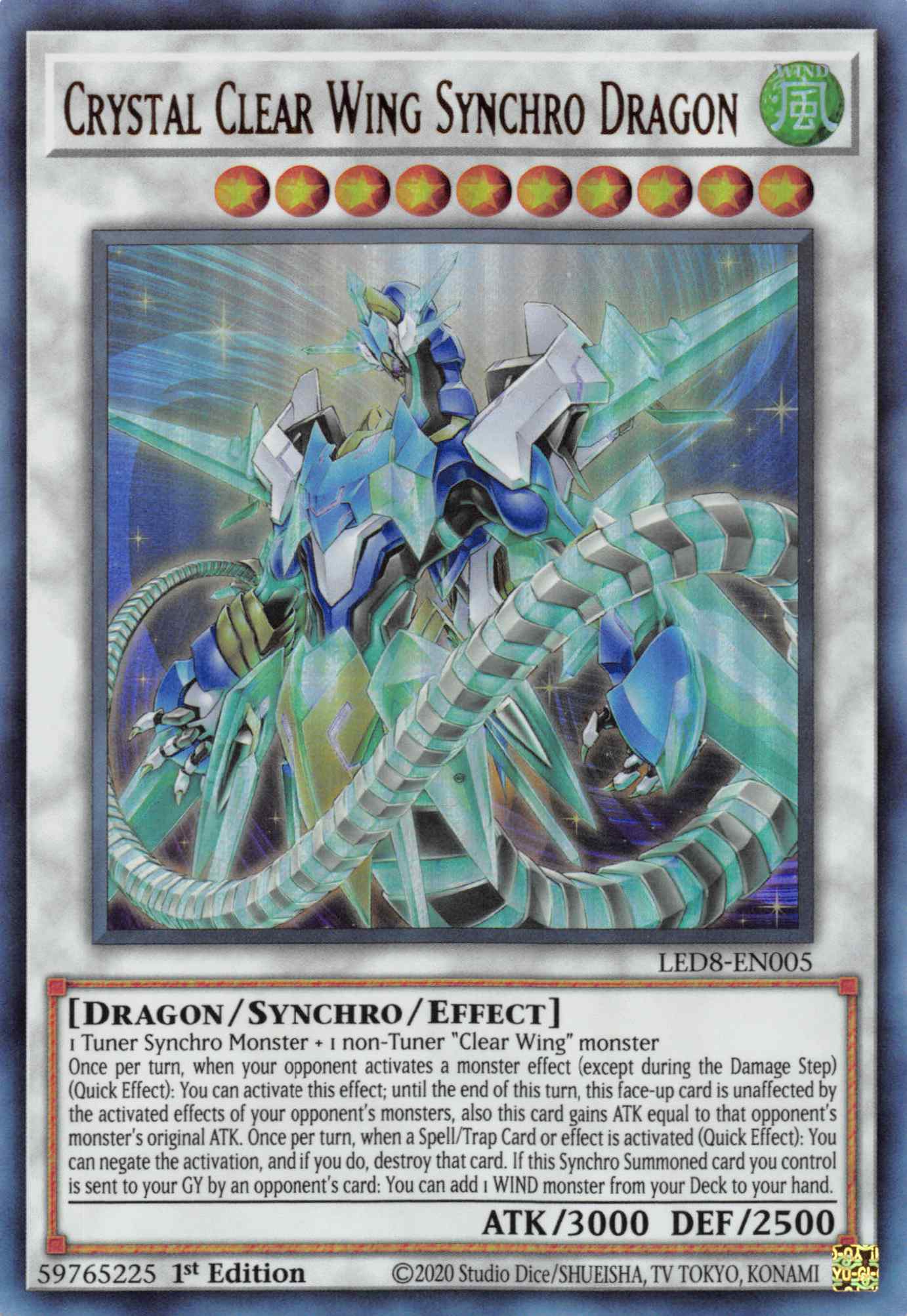 Crystal Clear Wing Synchro Dragon [LED8-EN005] Ultra Rare | Gear Gaming Fayetteville