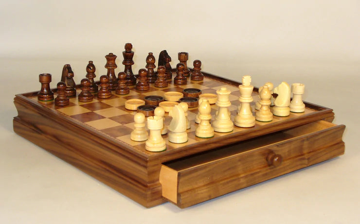 Wood Inlaid Chest with Drawer & Checkers | Gear Gaming Fayetteville