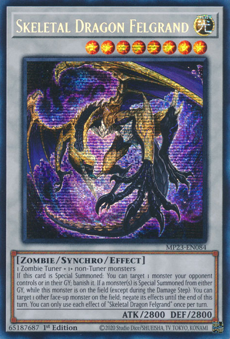 Skeletal Dragon Felgrand [MP23-EN084] Prismatic Secret Rare | Gear Gaming Fayetteville