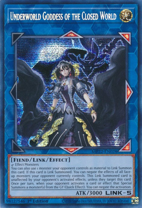 Underworld Goddess of the Closed World [MP22-EN028] Prismatic Secret Rare | Gear Gaming Fayetteville