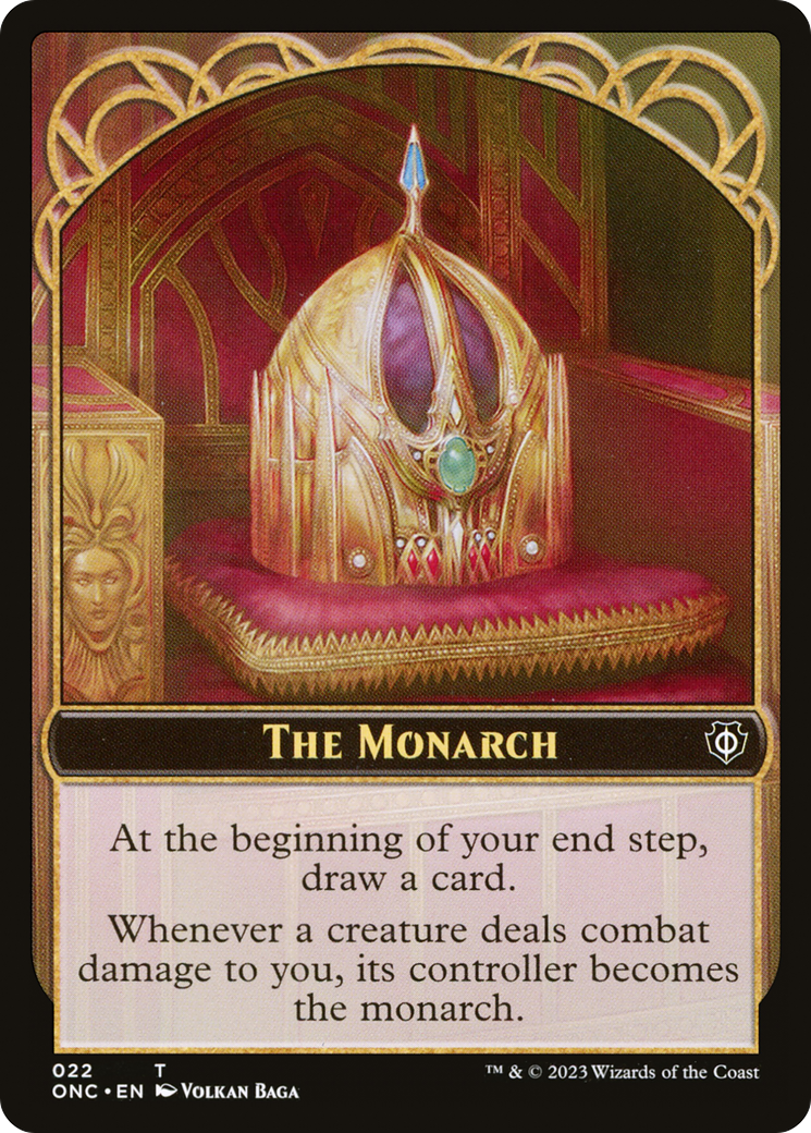 The Monarch // Golem Double-Sided Token [Phyrexia: All Will Be One Commander Tokens] | Gear Gaming Fayetteville