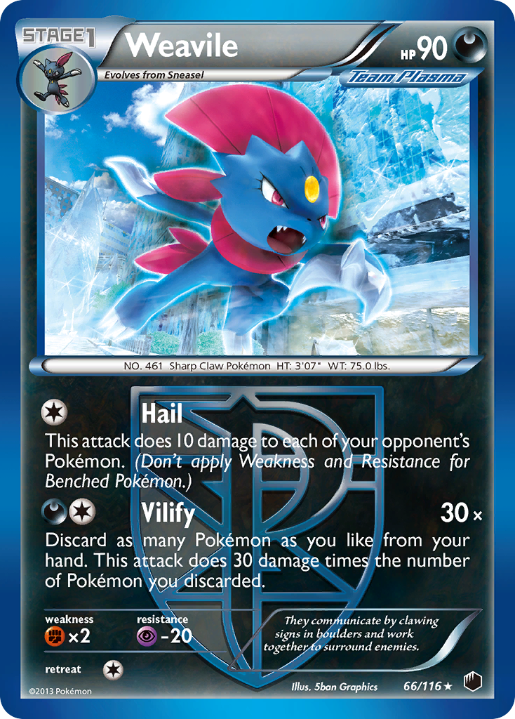 Weavile (66/116) [Black & White: Plasma Freeze] | Gear Gaming Fayetteville