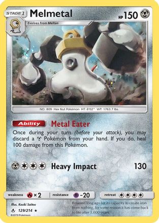 Melmetal (129/214) (Cosmos Holo) [Sun & Moon: Unbroken Bonds] | Gear Gaming Fayetteville