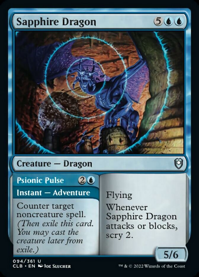 Sapphire Dragon // Psionic Pulse [Commander Legends: Battle for Baldur's Gate] | Gear Gaming Fayetteville