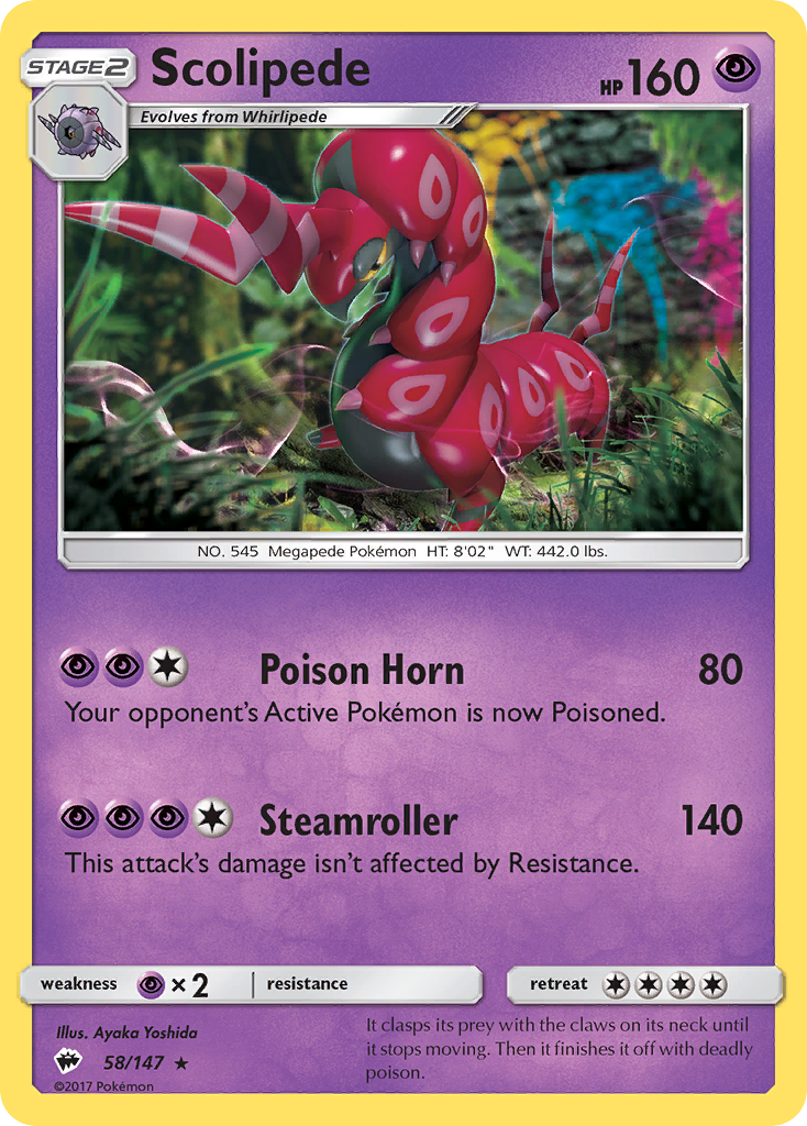 Scolipede (58/147) [Sun & Moon: Burning Shadows] | Gear Gaming Fayetteville