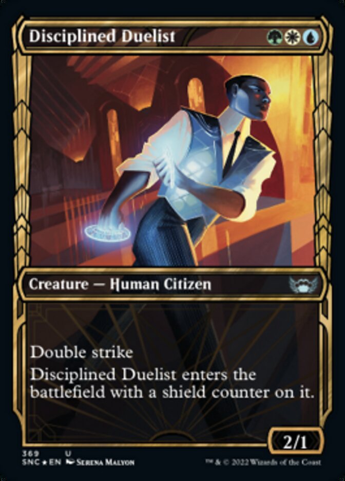 Disciplined Duelist (Showcase Golden Age Gilded Foil) [Streets of New Capenna] | Gear Gaming Fayetteville