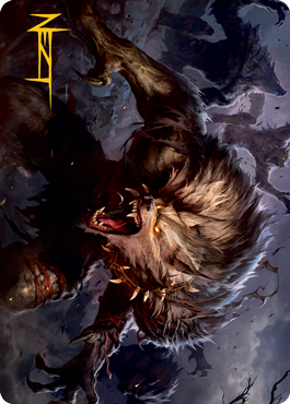 Village Reavers Art Card (Gold-Stamped Signature) [Innistrad: Midnight Hunt Art Series] | Gear Gaming Fayetteville