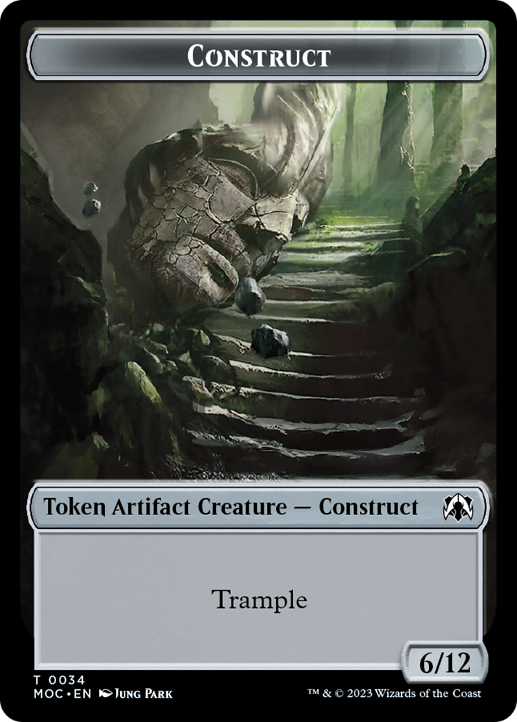 Phyrexian Golem // Construct Double-Sided Token [March of the Machine Commander Tokens] | Gear Gaming Fayetteville