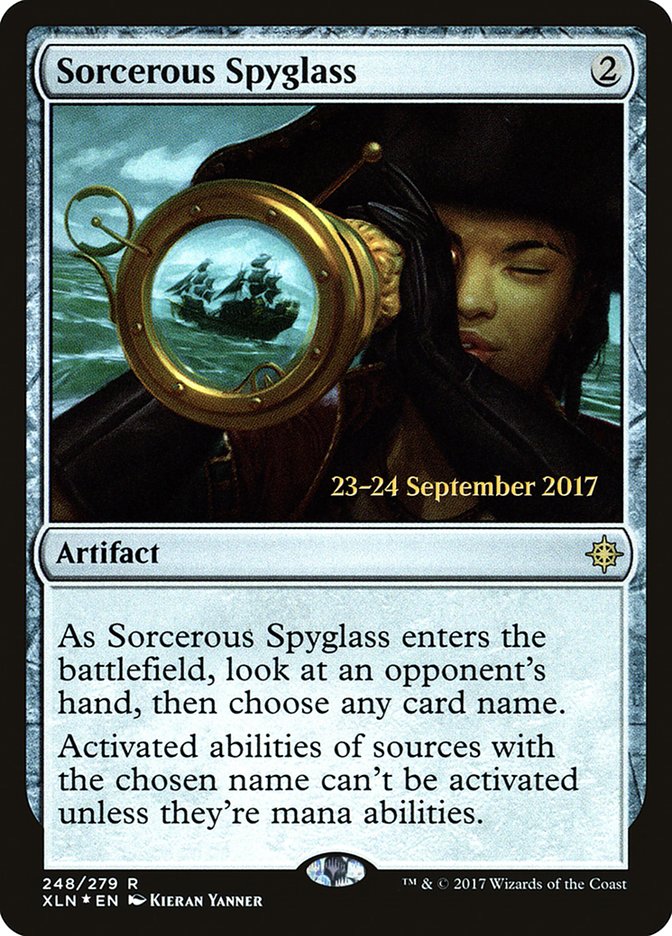 Sorcerous Spyglass [Ixalan Prerelease Promos] | Gear Gaming Fayetteville