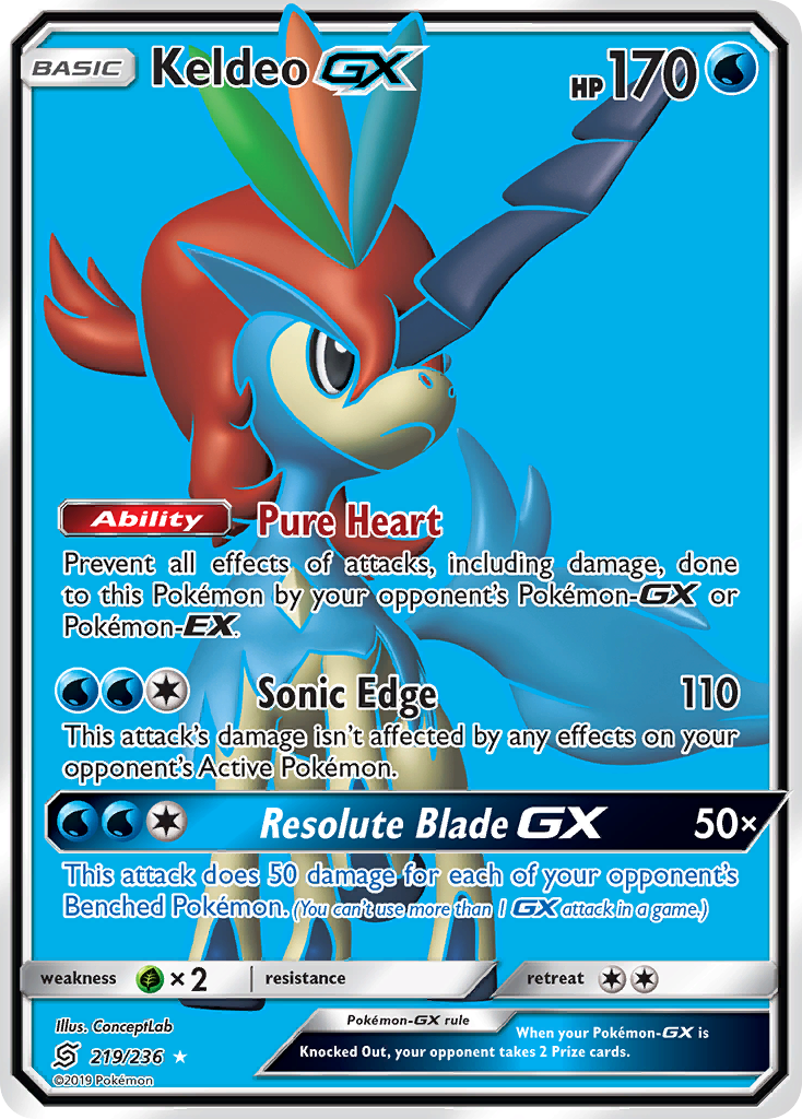 Keldeo GX (219/236) [Sun & Moon: Unified Minds] | Gear Gaming Fayetteville