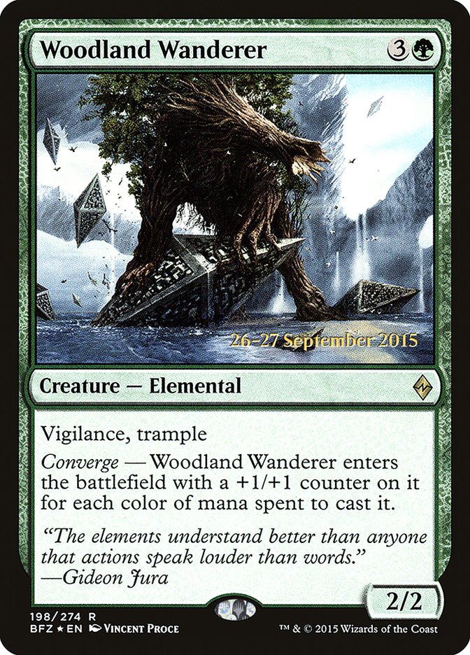 Woodland Wanderer [Battle for Zendikar Prerelease Promos] | Gear Gaming Fayetteville