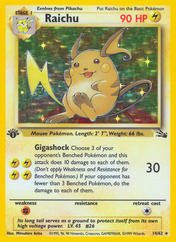 Raichu (14/62) [Fossil 1st Edition] | Gear Gaming Fayetteville