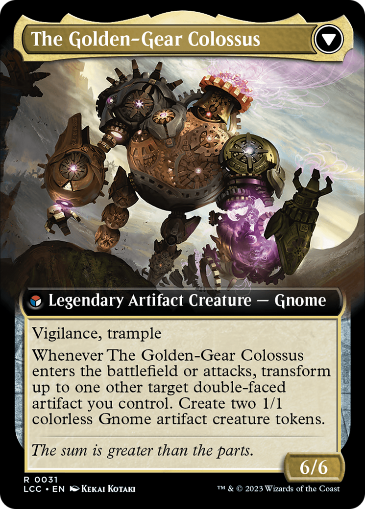 Tetzin, Gnome Champion // The Golden-Gear Colossus (Extended Art) [The Lost Caverns of Ixalan Commander] | Gear Gaming Fayetteville