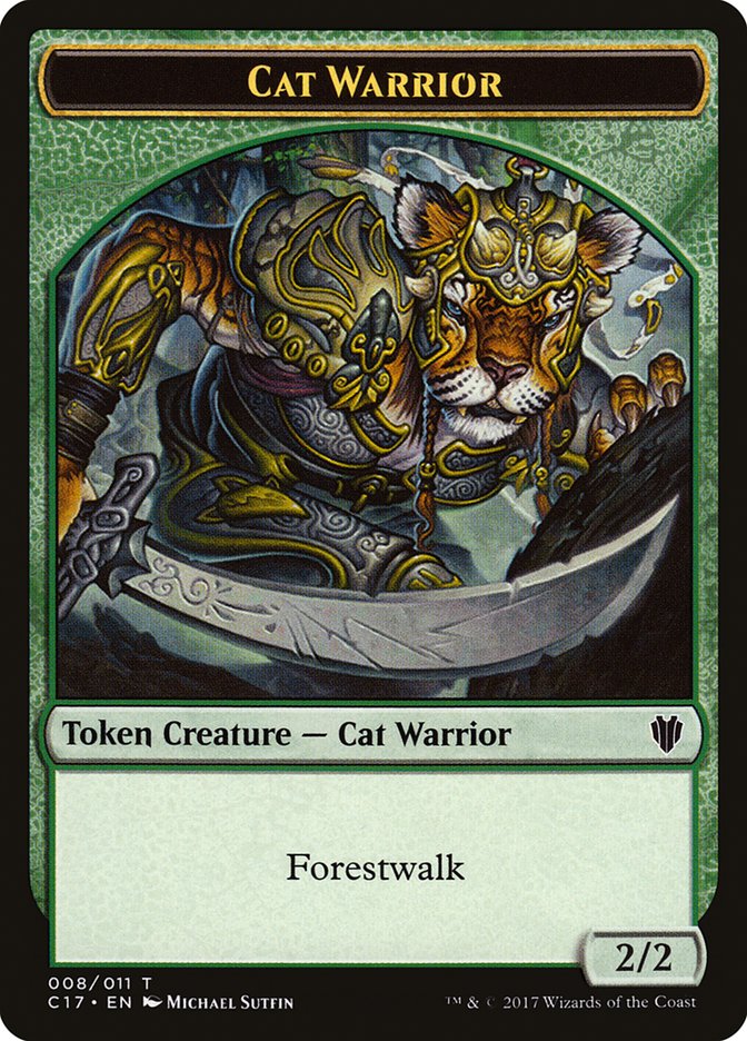 Cat Warrior (008) // Rat (003) Double-Sided Token [Commander 2017 Tokens] | Gear Gaming Fayetteville