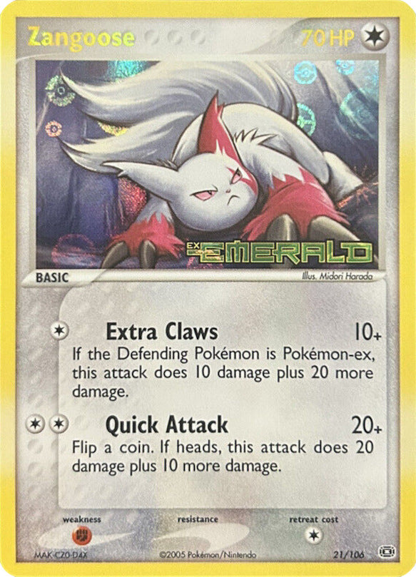 Zangoose (21/106) (Stamped) [EX: Emerald] | Gear Gaming Fayetteville