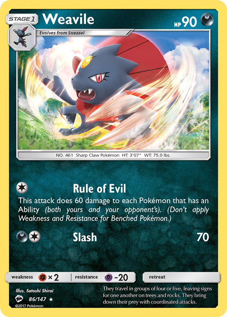 Weavile (86/147) [Sun & Moon: Burning Shadows] | Gear Gaming Fayetteville