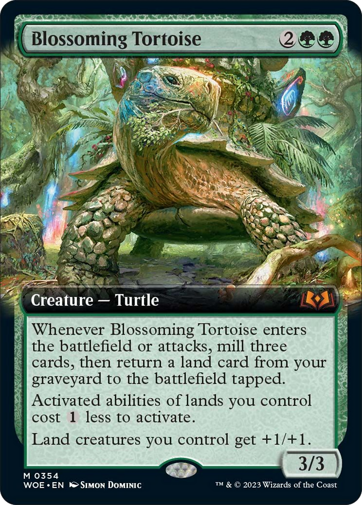 Blossoming Tortoise (Extended Art) [Wilds of Eldraine] | Gear Gaming Fayetteville