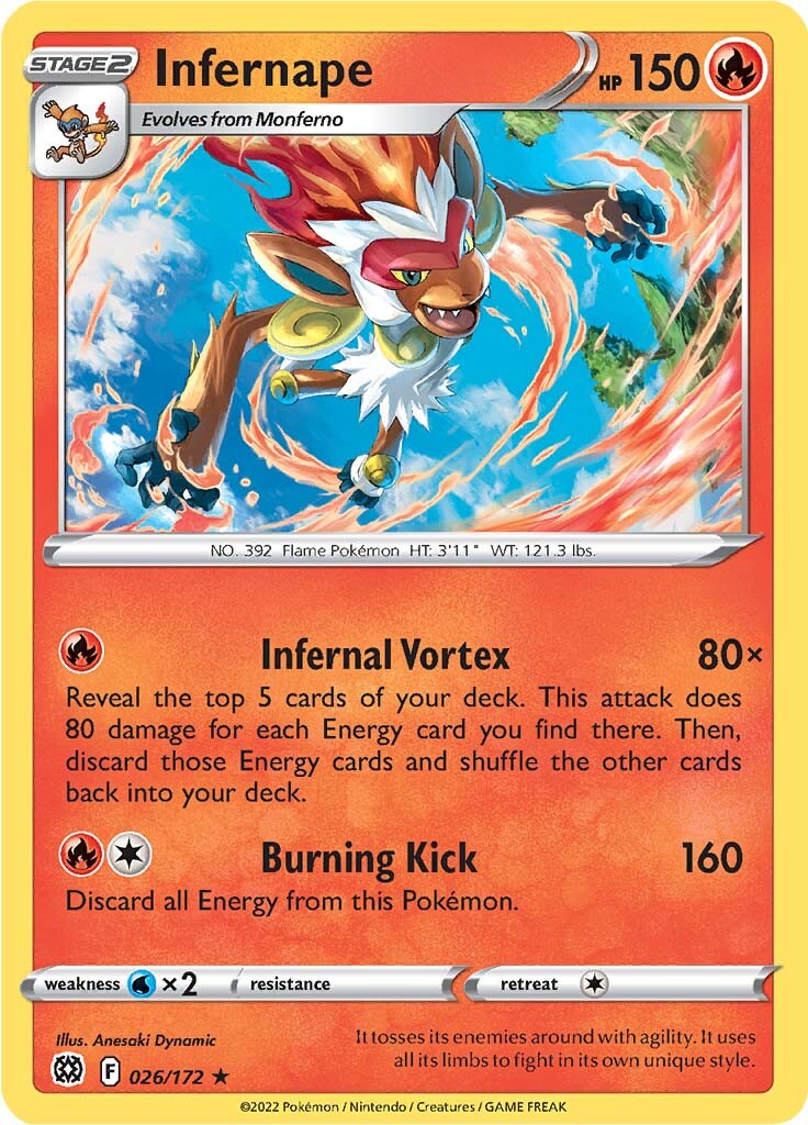 Infernape (026/172) (Theme Deck Exclusive) [Sword & Shield: Brilliant Stars] | Gear Gaming Fayetteville