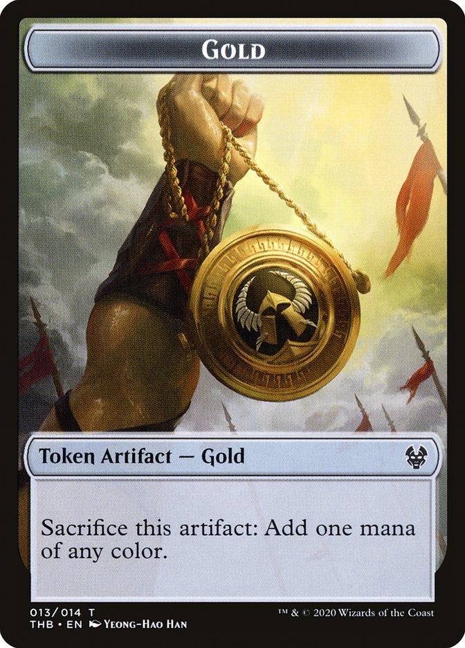 Human Soldier // Gold Double-Sided Token [Theros Beyond Death Tokens] | Gear Gaming Fayetteville