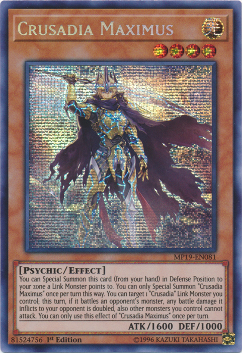 Crusadia Maximus [MP19-EN081] Prismatic Secret Rare | Gear Gaming Fayetteville