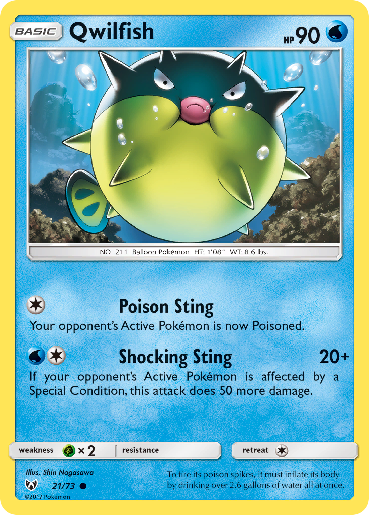 Qwilfish (21/73) [Sun & Moon: Shining Legends] | Gear Gaming Fayetteville