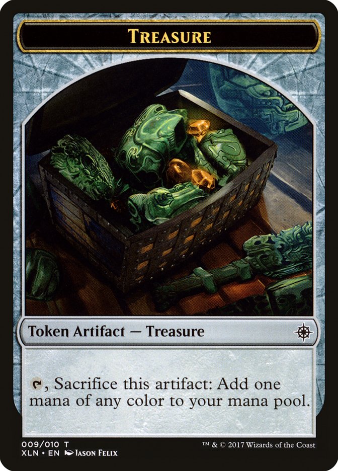 Dinosaur // Treasure (009) Double-Sided Token [Ixalan Tokens] | Gear Gaming Fayetteville