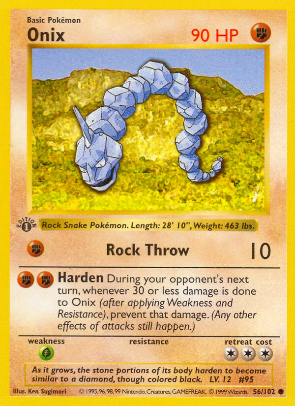 Onix (56/102) (Shadowless) [Base Set 1st Edition] | Gear Gaming Fayetteville