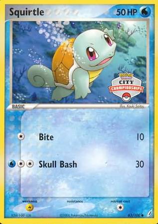 Squirtle (63/100) (City Championship Promo) [EX: Crystal Guardians] | Gear Gaming Fayetteville