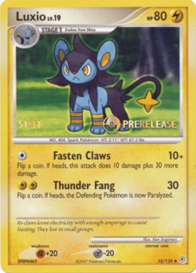 Luxio (52/130) (Prerelease Promo Staff) [Nintendo: Black Star Promos] | Gear Gaming Fayetteville